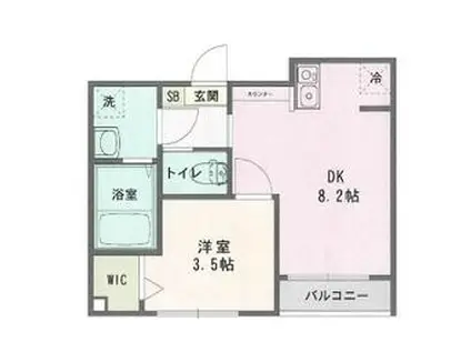 ガーデンプレイス吉川(1LDK/2階)の間取り写真