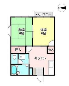 ステラ Ⅱ(2DK/1階)の間取り写真