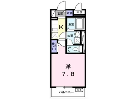 ドミール桜井(1K/4階)の間取り写真