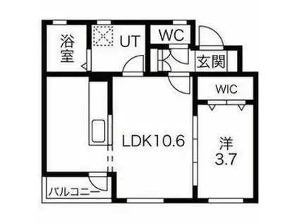 ブランシェット(1LDK/1階)の間取り写真