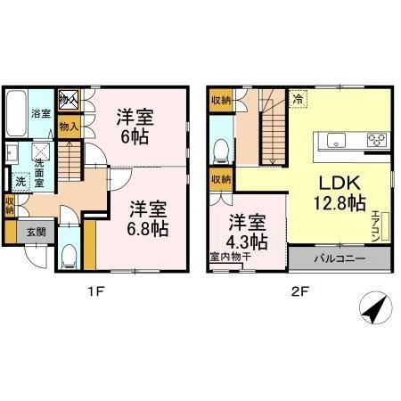 DCR若松町(3LDK/1階)の間取り写真