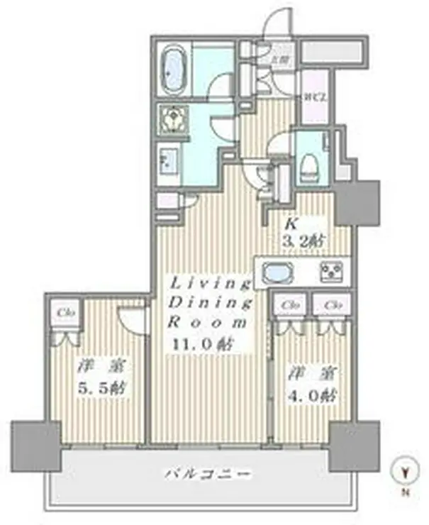 プライムパークス品川シーサイド ザ・タワー 26階階 間取り