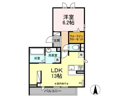 LIEBEN/KREIS LIEBEN(1LDK/2階)の間取り写真