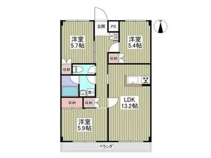 カーサ・ガレリアⅠ(3LDK/6階)の間取り写真