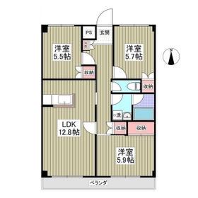 カーサ・ガレリアⅠ(3LDK/4階)の間取り写真