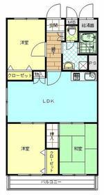 テラジハイツ3号館(3LDK/3階)の間取り写真
