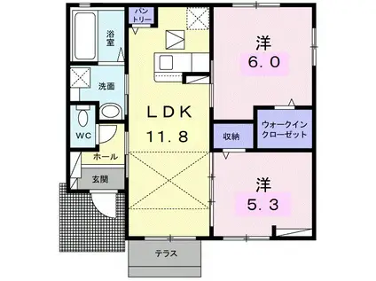 東北本線 白岡駅 徒歩5分 1階建 築2年(2LDK)の間取り写真