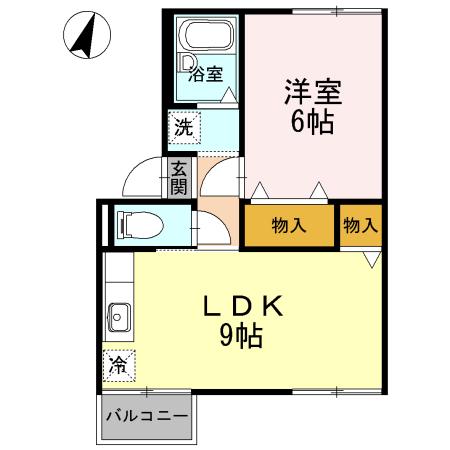 シャルムマスダⅠ A棟(1LDK/1階)の間取り写真