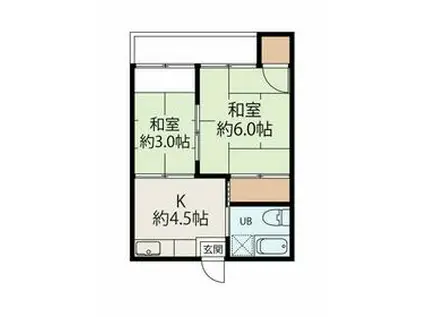 レジデンス浜町(2K/2階)の間取り写真