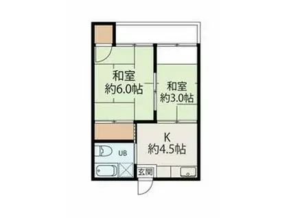 レジデンス浜町(2K/2階)の間取り写真