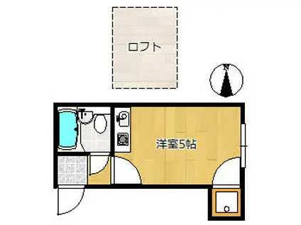 ノベルズ51(ワンルーム/1階)の間取り写真