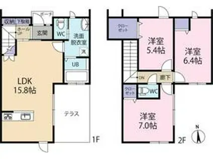 ロイヤルシティ泉Ｉ(3LDK)の間取り写真