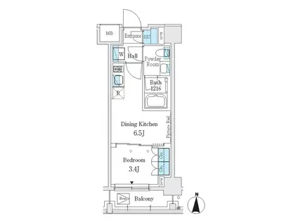 J.GRAN COURT 品川西大井EA(1DK/4階)の間取り写真