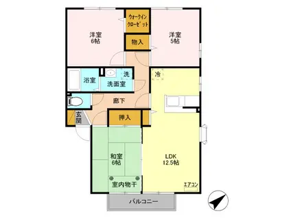 エスペランサ B(3LDK/2階)の間取り写真