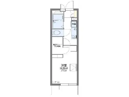 レオパレス月見(1K/1階)の間取り写真