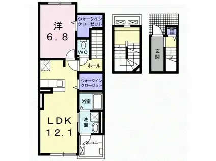 イリーデⅡ(1LDK/3階)の間取り写真