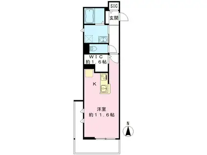 ブライトコート(ワンルーム/1階)の間取り写真