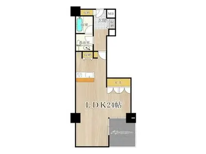 ザ・グランドビュー・オオサカ(1LDK/13階)の間取り写真