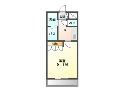 ルミナス(1K/1階)の間取り写真