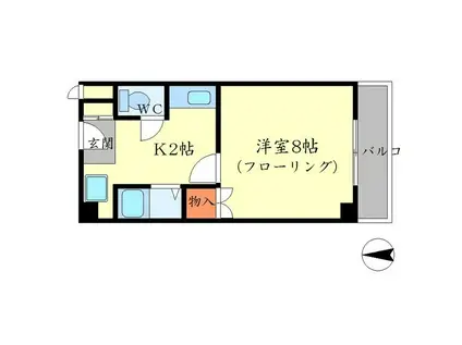 プレステージK(1K/2階)の間取り写真