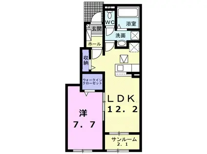 サン・クレールⅡ(1LDK/1階)の間取り写真