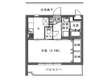 近鉄鈴鹿線 三日市駅 徒歩15分 3階建 築17年(1K/2階)の間取り写真