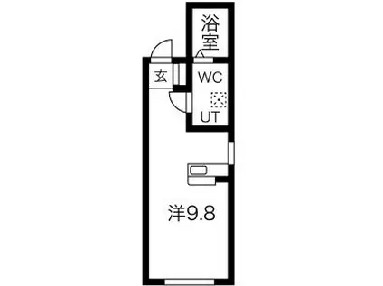 ディスティーノ野一色(ワンルーム/2階)の間取り写真