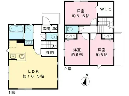 成田線 成田駅 徒歩24分 2階建 築3年(3LDK)の間取り写真