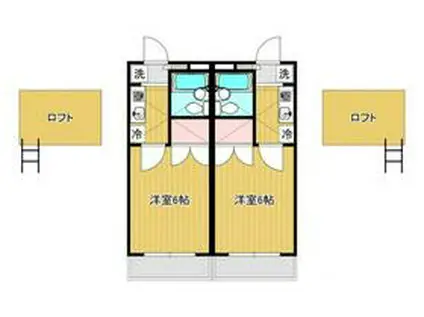 城北ロイドアパートA(1K/2階)の間取り写真