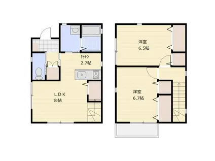 京浜東北・根岸線 川口駅 徒歩8分 2階建 築9年(2LDK)の間取り写真