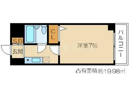 ノルデンハイム北(1K/6階)の間取り写真