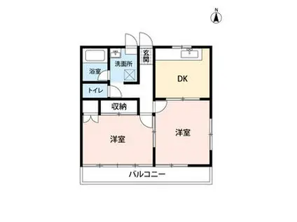 ハイツ2526(2DK/3階)の間取り写真
