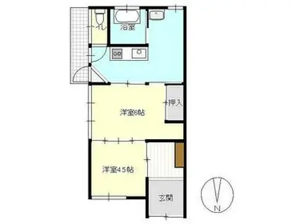 遠州鉄道 助信駅 徒歩12分 1階建 築86年(2K)の間取り写真