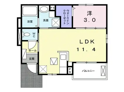 VERTESSEA・Ⅸ(1LDK/1階)の間取り写真