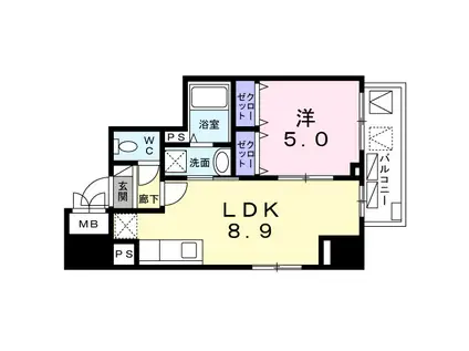 ファヴール本郷(1LDK/3階)の間取り写真