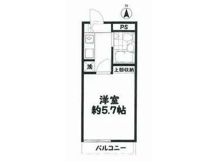 クレッセント駒場(1K/2階)の間取り写真