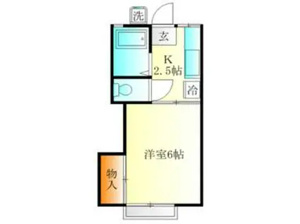 カーサー小西(1K/1階)の間取り写真