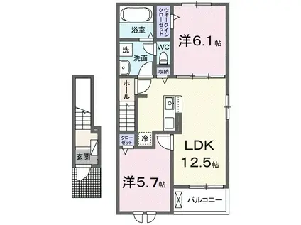 TN.COM.Ⅱ(2LDK/2階)の間取り写真