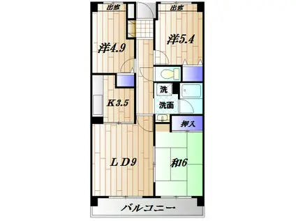 クラーロエスパシオ(3LDK/1階)の間取り写真