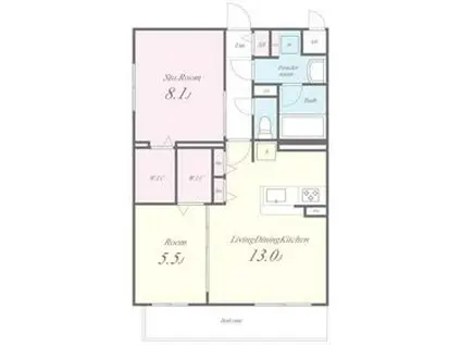 グランジェ リサーチパーク イースト(1SLDK/2階)の間取り写真