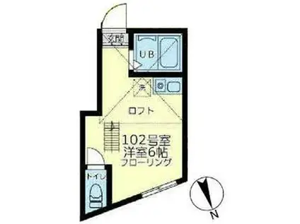 ユナイト稲田ウエストミンスター(ワンルーム/1階)の間取り写真