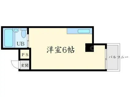 岡崎ハイツ桃山台(ワンルーム/3階)の間取り写真