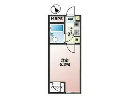 ウイング21吉祥寺(1K/3階)の間取り写真