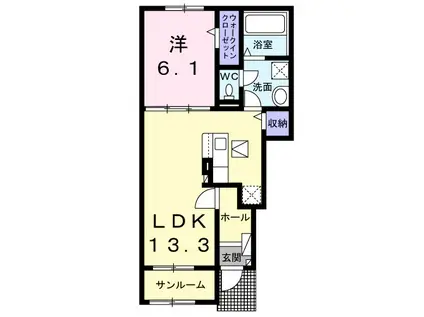 ノヴァ Ⅰ(1LDK/1階)の間取り写真