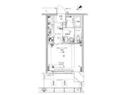 ブリリアタワー浜離宮(1K/8階)の間取り写真