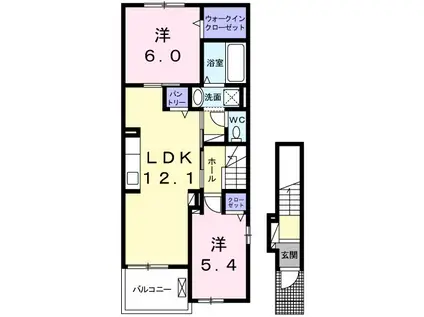 セントヒルズ・ディモーネⅠ(2LDK/2階)の間取り写真