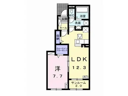 グロリアス丸野(1LDK/1階)の間取り写真