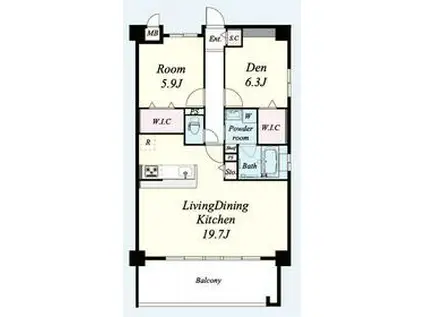 カーサ ロータス(1SLDK/4階)の間取り写真