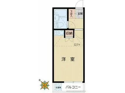 シティコート神楽坂(ワンルーム/2階)の間取り写真