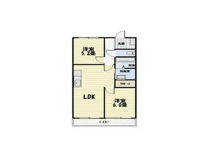 イーストパレス田沼(2LDK/1階)の間取り写真